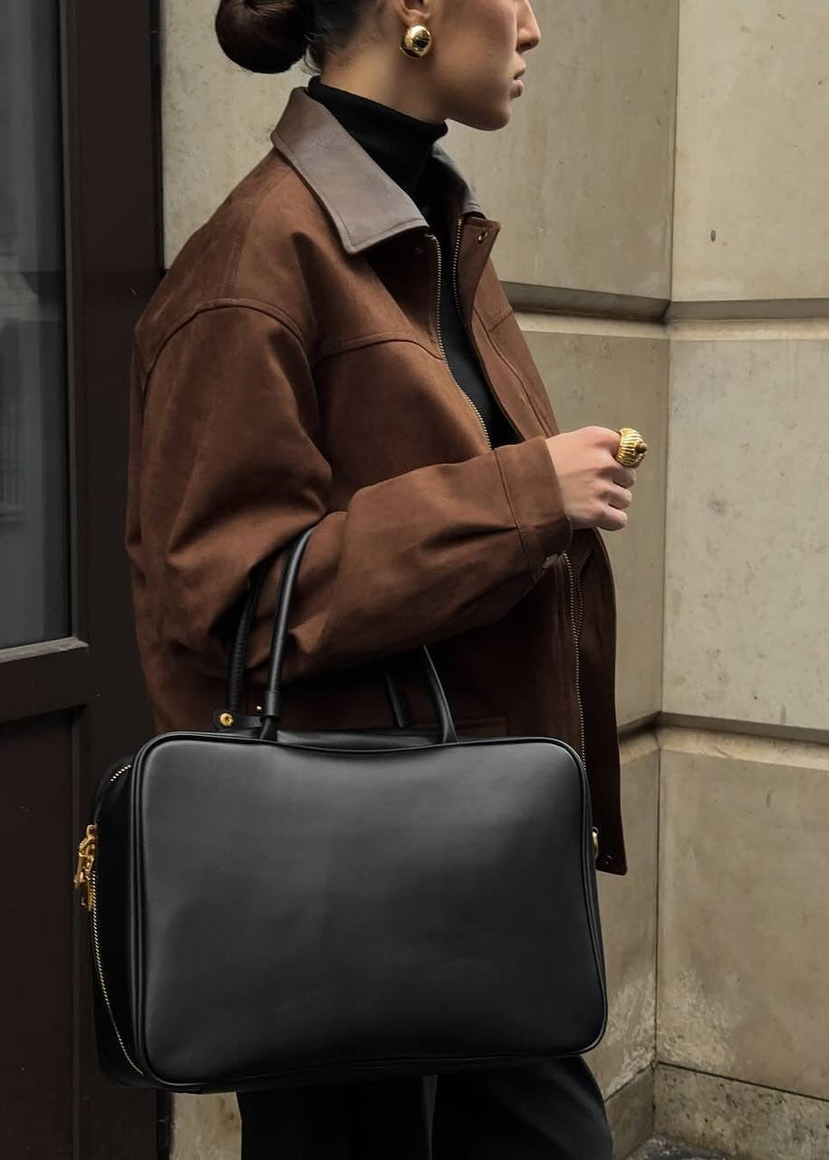 Luvik | Edge - Ylisuuri mokkatakki kontrastikauluksella