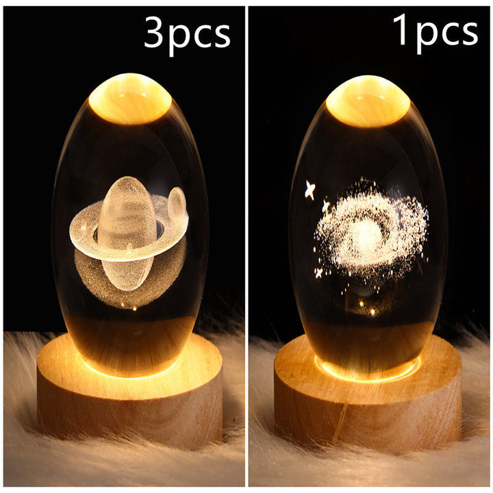 3D Galaxy Crystal Ball LED Nattlys | Luvikno