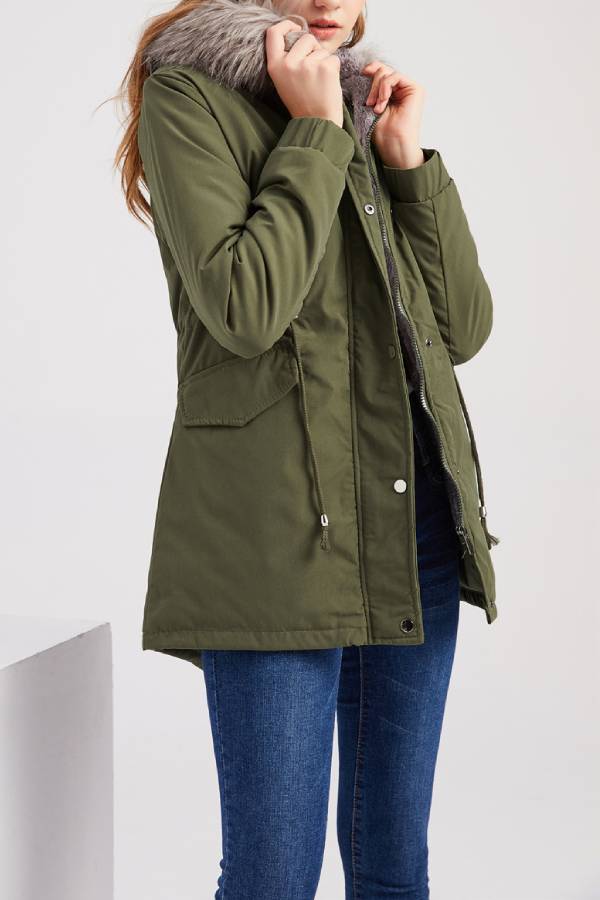 Luvik | Talviturva Fleece-takki puuvillavuorella