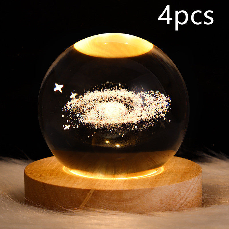 3D Galaxy Crystal Ball LED Nattlys | Luvikno