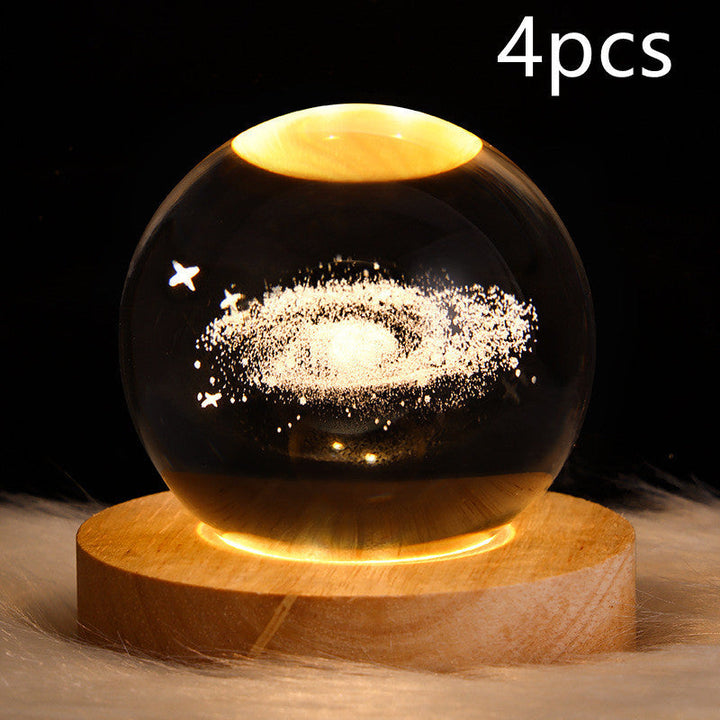 3D Galaxy Crystal Ball LED Nattlys | Luvikno