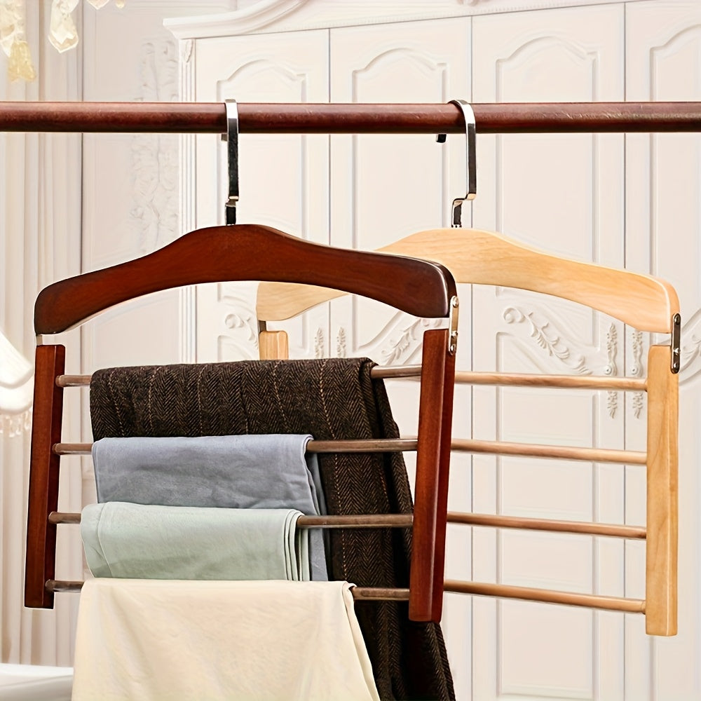 Wood Pants Hanger Multi-Layer 2 Piece Set | Luvikno