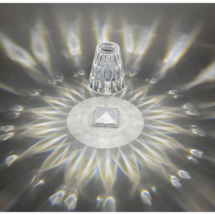 Diamond Glow - Trådløs USB Krystall Skinne Nattbord Lampe | Luvikno