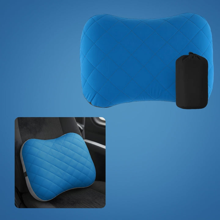 Ergonomisk nakke støtte – Oppblåsbar og lett – Lindrer nakkesmerter – Kompakt for fly og tog Luvikno