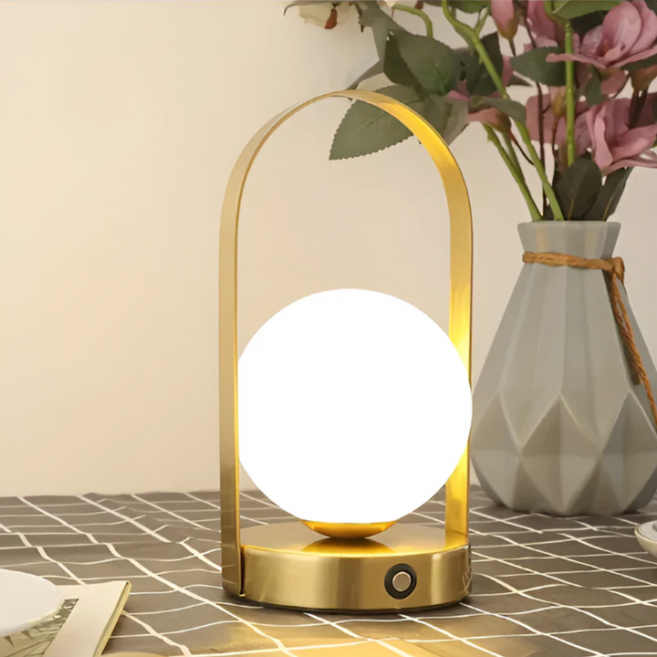 AuraLicht Trådløs Bordlampe – Oppladbar & Rustfritt Stål Design Lampe | Luvikno