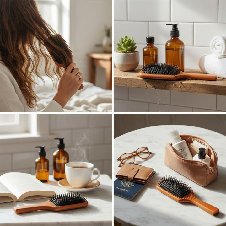 Static Detangling Brush – Frizz Control – Air Cushion Pad – Reduces Breakage – Adds Smooth, Shiny & Healthy-Looking Hair Luvikno