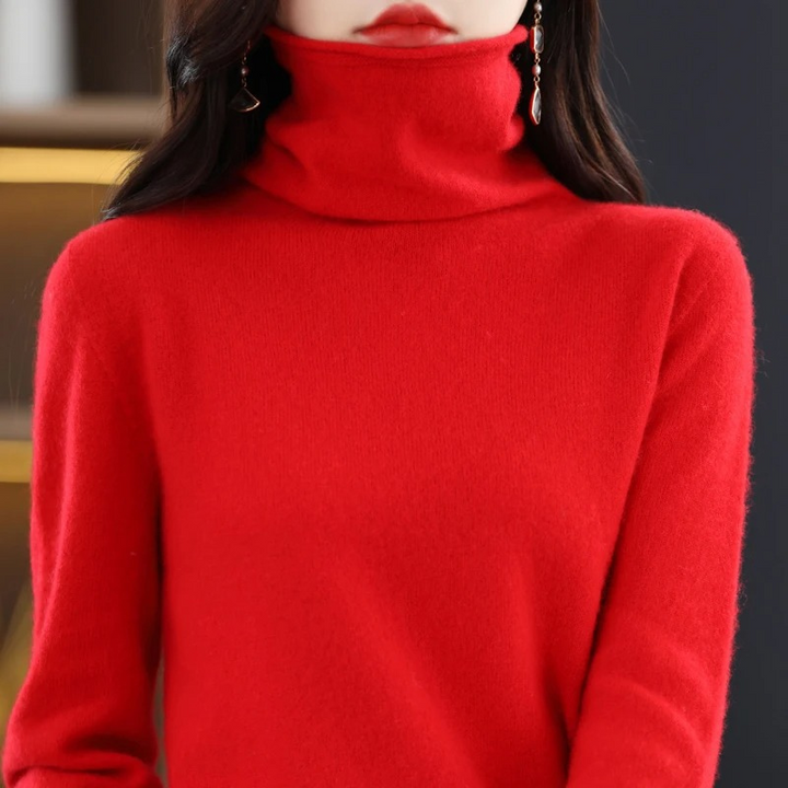 Luvik | Luksus Cashmere Genser til Kvinner Myk Pikketopp, Varm & Stilig