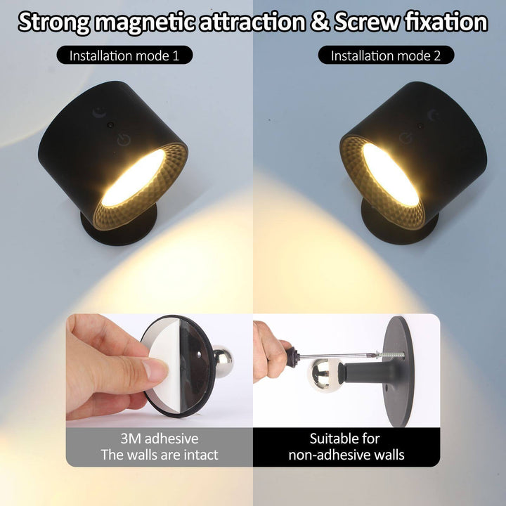 Luvikno | LED Vegglampe - Oppladbar, Magnetisk & Dobbelt-Sidig Belysning for Innendørs Bruk
