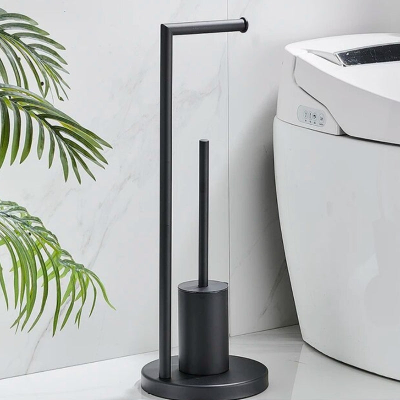 CleanStand Frittstående Toalettpapirholder med Børste Luvikno