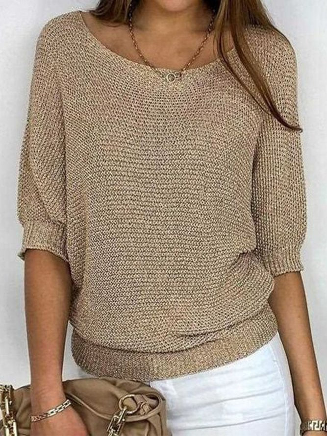 Luvik | Tyylikäs naisten pusero leveällä pyöreällä kaula-aukolla