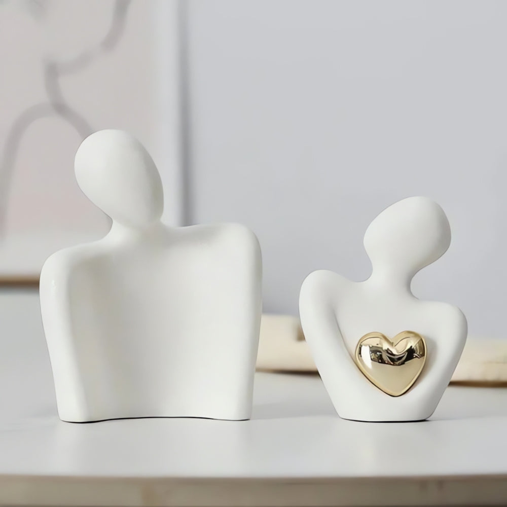 Omfavn Par Hjerte Skulptur | Luvikno