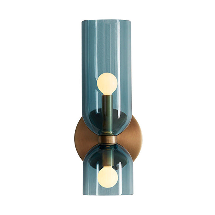 Glassvegglys med dobbel lampe_design Luvikno