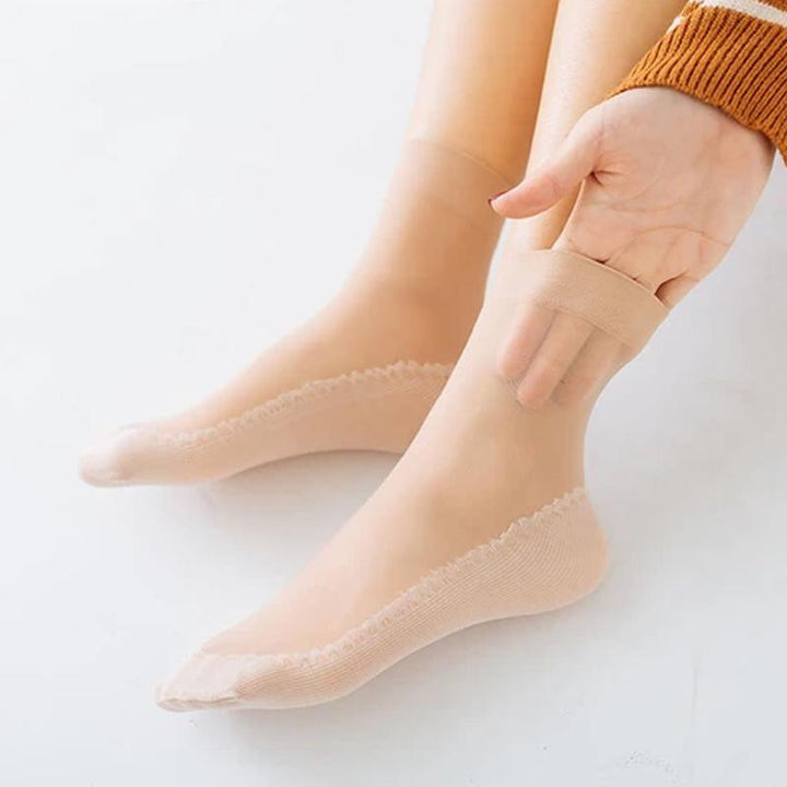 Silke Cotton Anti-glipp Sokker | Luvikno