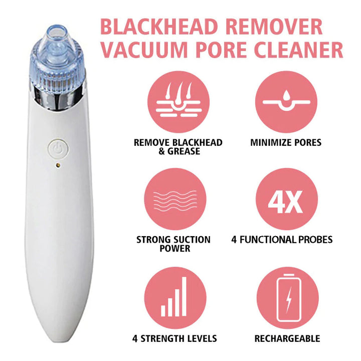 Luvikno | LuxeGlow Elite Blackhead Remover | Oppladbar 4-i-1 løsning for klar, strålende hud