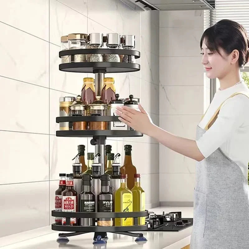 360° roterende lagringsstativ organizer rund (premium) Luvikno