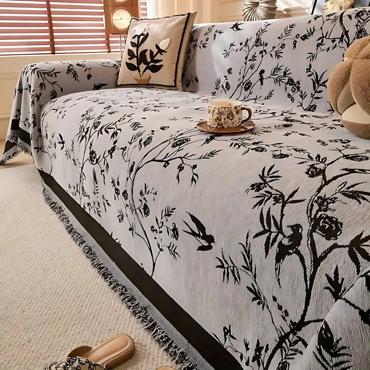 Floral Chenille Sofa Throw | Luvikno