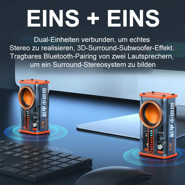 Transparent trådløs Mecha Bluetooth-høyttaler | Luvikno