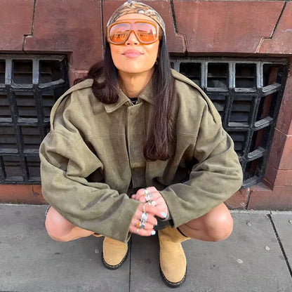 Luvik | Ylikoko takki - Pehmeä mokkivuori - Täysin vuorattu - Kaki