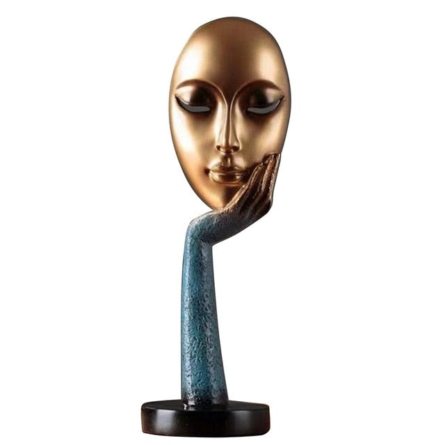 Moderne Abstrakt Menneske Ansikt Kunst Statue | Luvikno