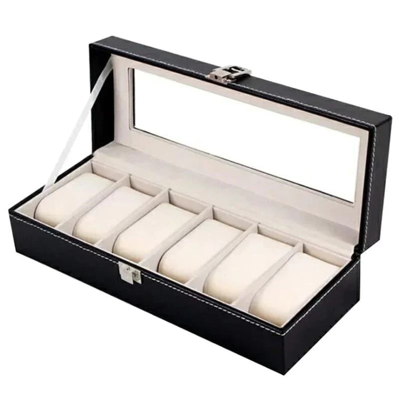 6 og 12 Slot Lær Klokke Organizer Luvikno