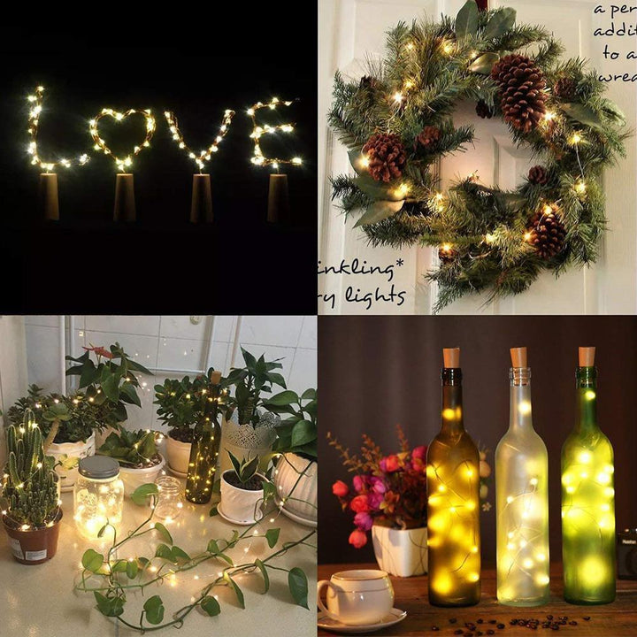 Led Flaske Lys Kork Natt Lys DIY Dekor | Luvikno