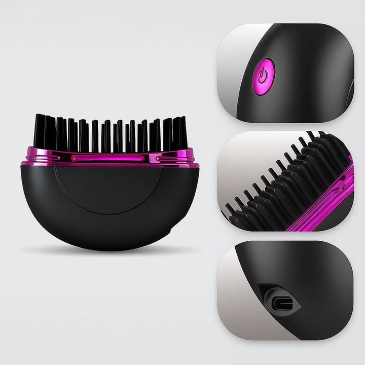 Rask oppvarming – Mini kamdesign – Frizz-fri finish – Rask oppfriskning for reise og daglig bruk Luvikno