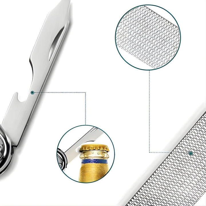Funksjon Nail Clipper Tool – 6-i-1 Grooming Gadget – Premium Rustfritt Stål – Kompakt Reisebærer for Travle Profesjonelle Luvikno