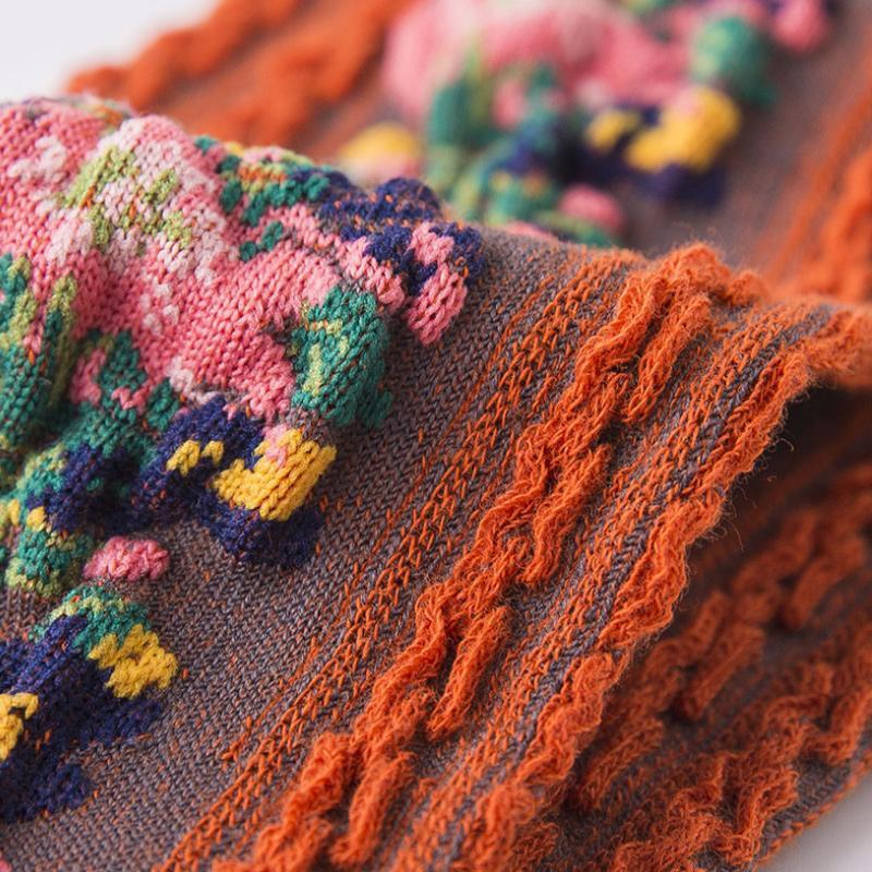 Luvikno | Vintage sokker med blomsterbroderi (5 par)