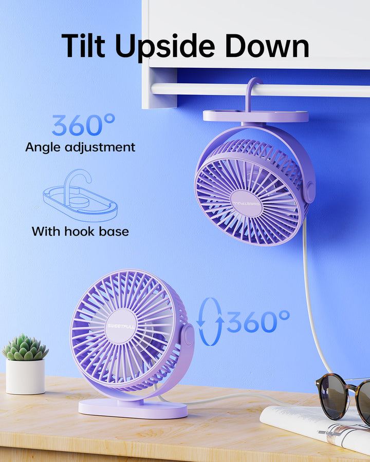 2-i-1 Krok & Skrivebord Vifte - 3-Hastigheter med 360° Rotasjon | Luvikno