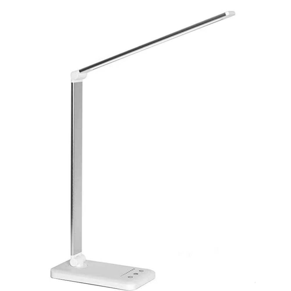 Luvikno | LED Skrivebordslampe - Bordlampe med USB-ladeport, 5 lysinnstillinger og lysstyrkenivåer