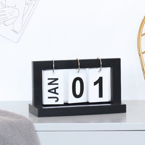 Dutch Teak Wood Skrivebordskalender | Luvikno