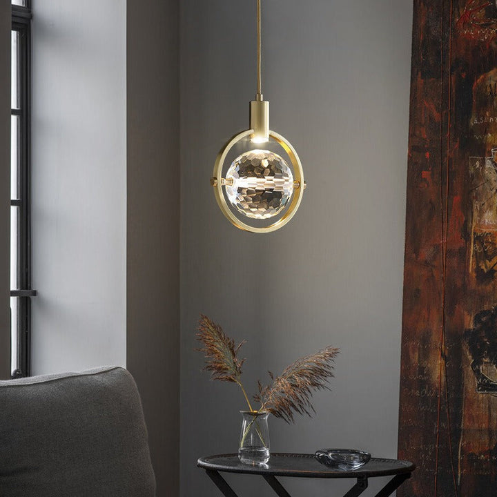 Luvikno | CrystalChic Pendellampe - Ringformet LED Taklampe med Funklende Krystaller