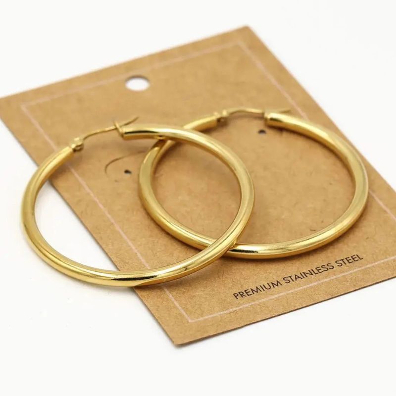 Luvik | Suuret kultaiset korvakorut (40 mm) Bibi