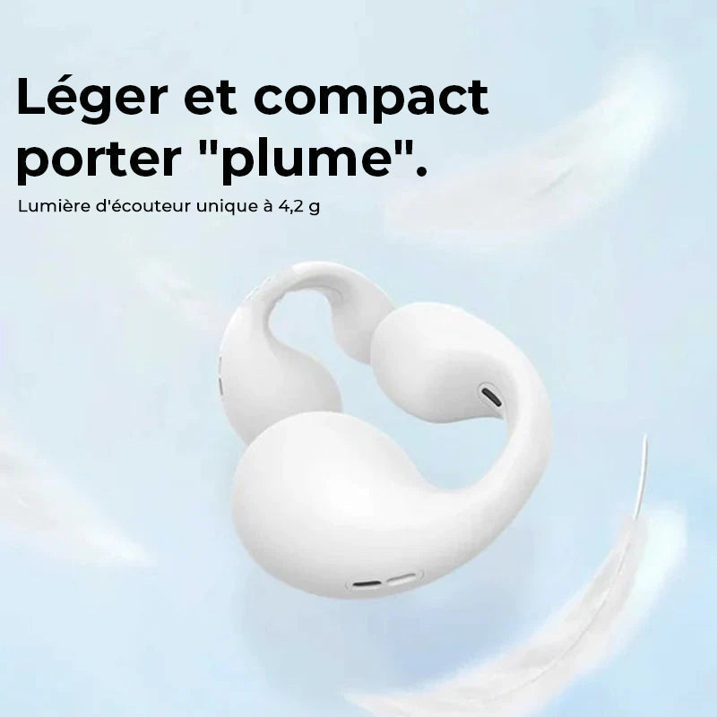 Bone conduction headphones with clip for the ear, wireless | luvikno