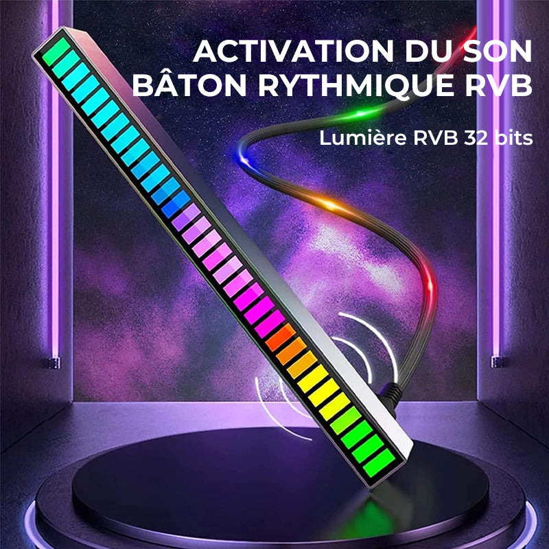 Lydaktivert RGB lyslist trådløs | Luvikno