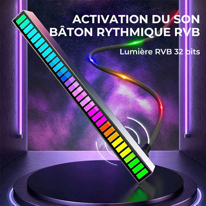 Lydaktivert RGB lyslist trådløs | Luvikno