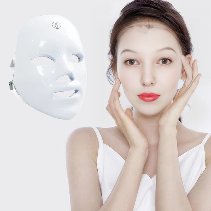GlowSkin Pro LED Lysbehandling Maske | Stimulerer Kollagen - Reduserer Rynker - Forbedrer Hudtexture - Beroliger Rødhet Luvikno