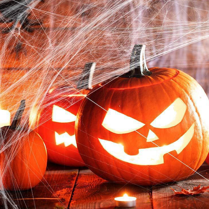 Luvikno | Halloween Edderkopp Dekorasjoner, strekkbar edderkoppnett