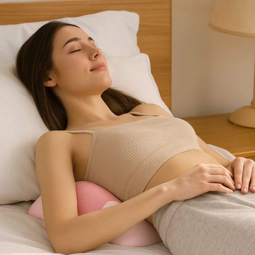 SpineEase | Lumbal støtte minneskum pute – Rygg smerte lindring – Pustende trekk – Ergonomisk søvn hjelp Luvikno