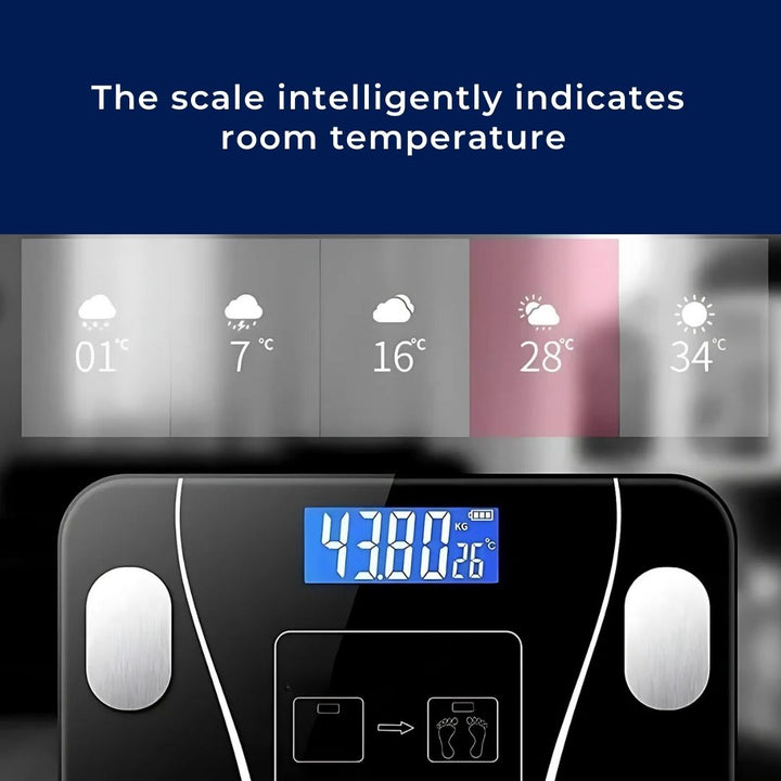BodyMetrics Smart Body Composition Scale | BMI Fat Scale - Måler Vekt - Beregner Kroppsfett - Spor Fitness Luvikno