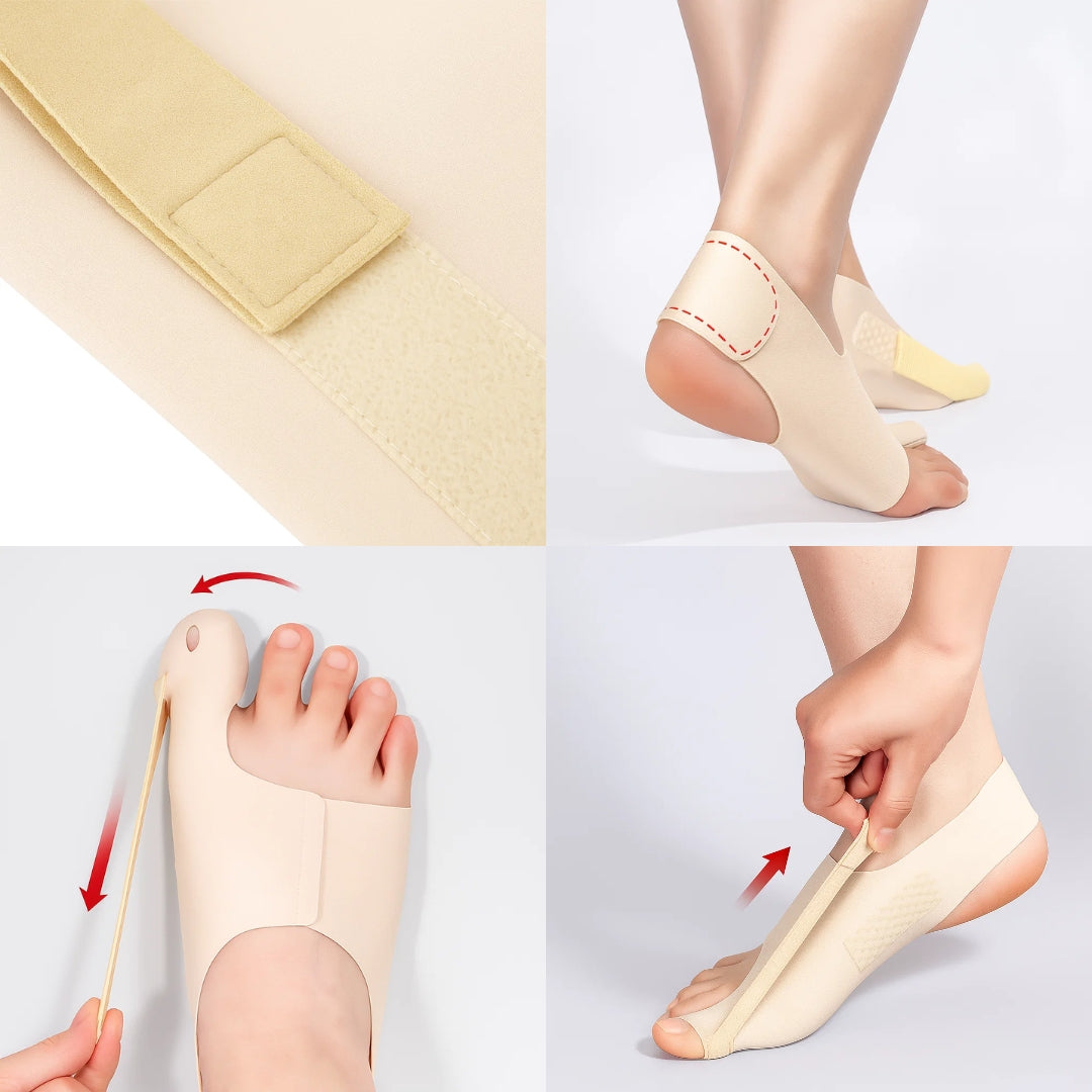 Smertereduserende gelpadding – Ultra-slim stretchstoff – Hverdagskomfort og justering for hallux valgus Luvikno
