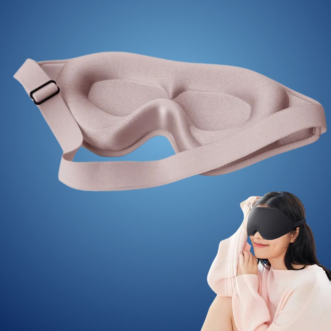 DreamSeal 3D Søvn Øyemasker | Lysblokkerende Maske - Søvn Blindfold - for Reiser - Meditasjon - Insomni - Dyp Søvn - Justerbar Stropp Luvikno