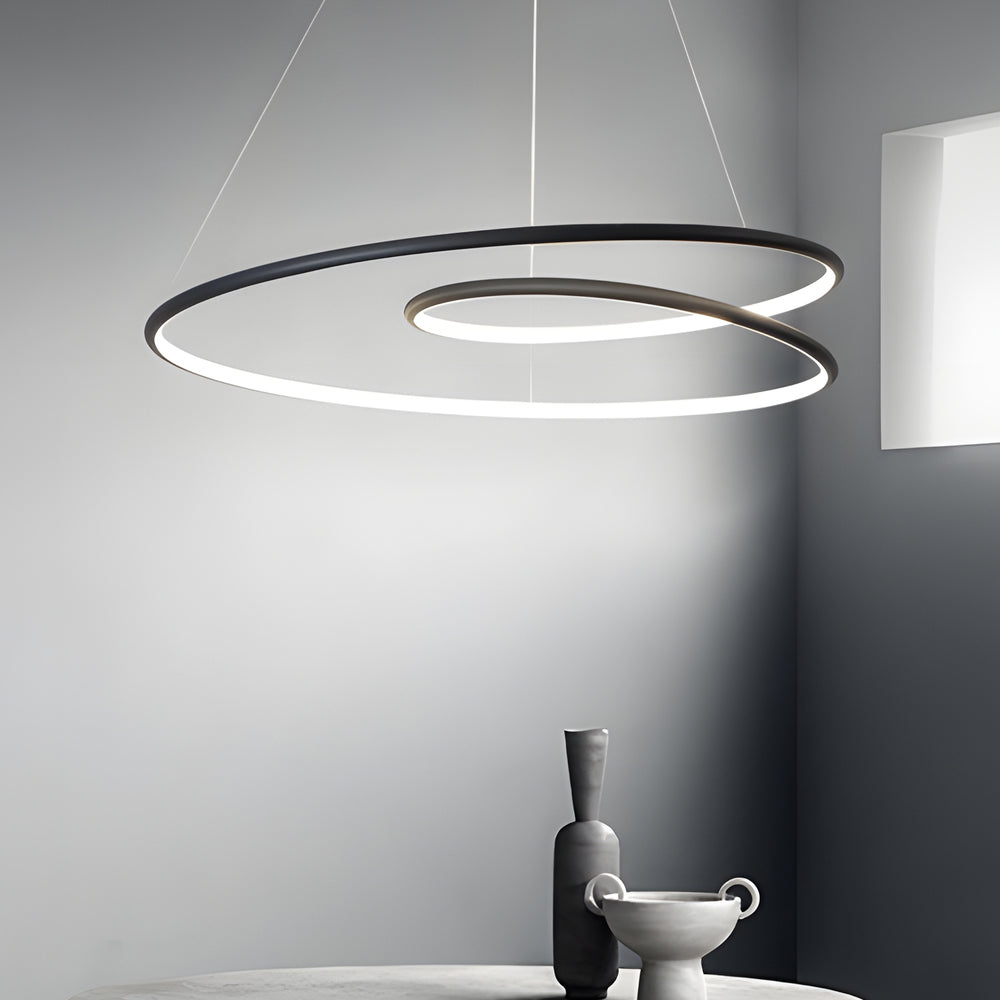 Moderne LED Dimmbar Pendellampe - Høydejusterbar Taklampe for Spisestue & Stue | Luvikno