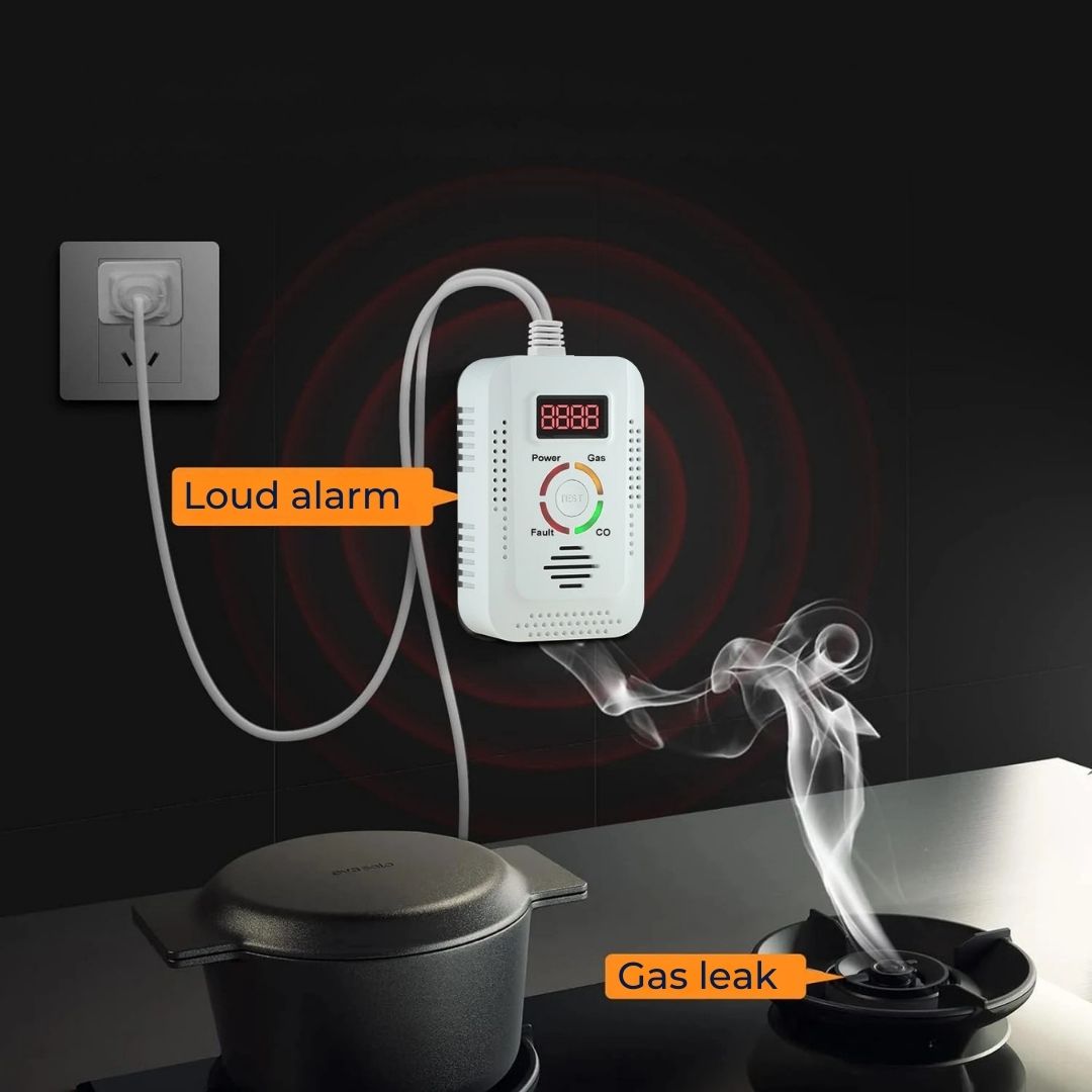 Digital Display – 85dB Høyt Alarm – Hjemmesikkerhetsenhet – Tidlig Varsel Beskyttelse for Familie Luvikno