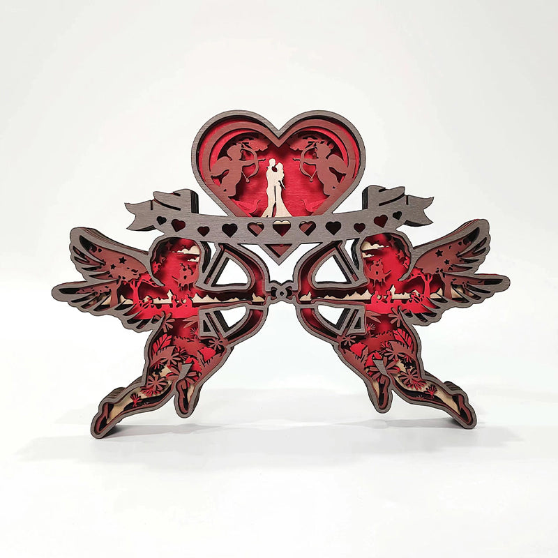 Valentinsdag 3D Treutskjæringer Ornamenter | Luvikno