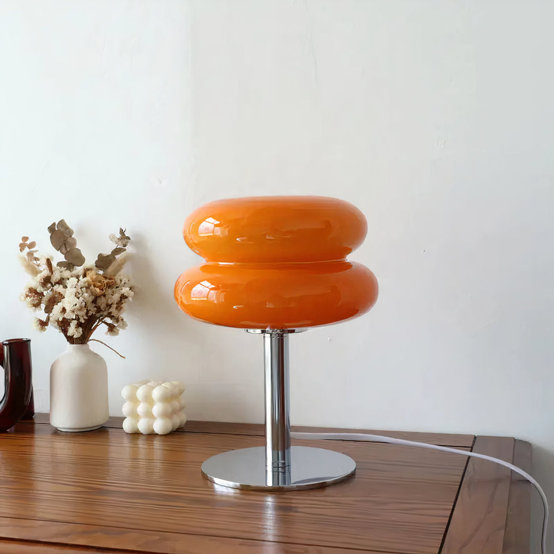 Bordlampe Retro Glasskjerm Luvikno