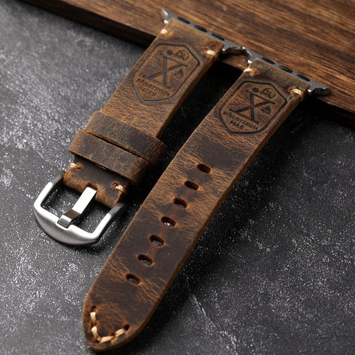 Luvikno | Håndlaget Vintage Skinn Apple Watch Band
