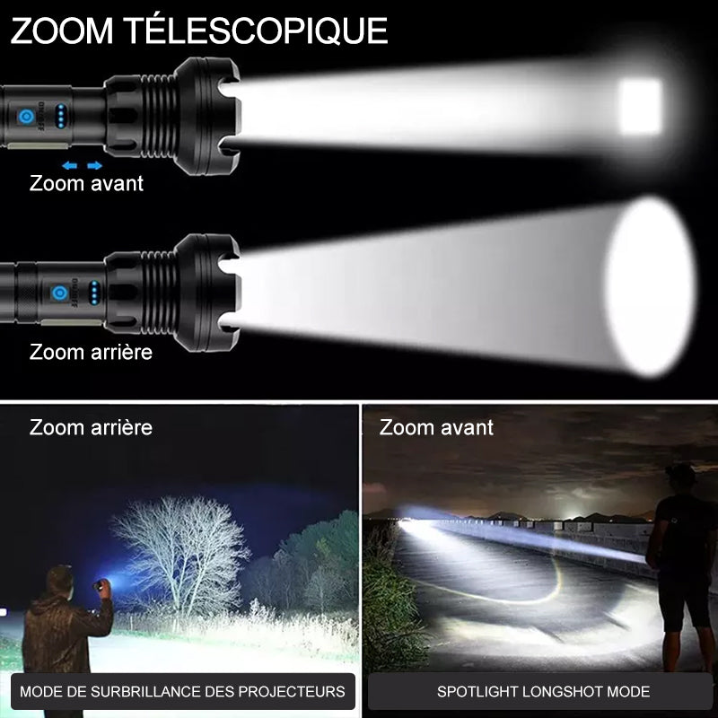 Taktisk oppladbar laser LED lommelykt | luvikno
