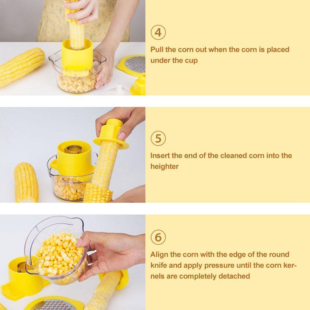 Cob Corn Stripper Med Innebygd Målebeger Og Rivejern | Luvikno