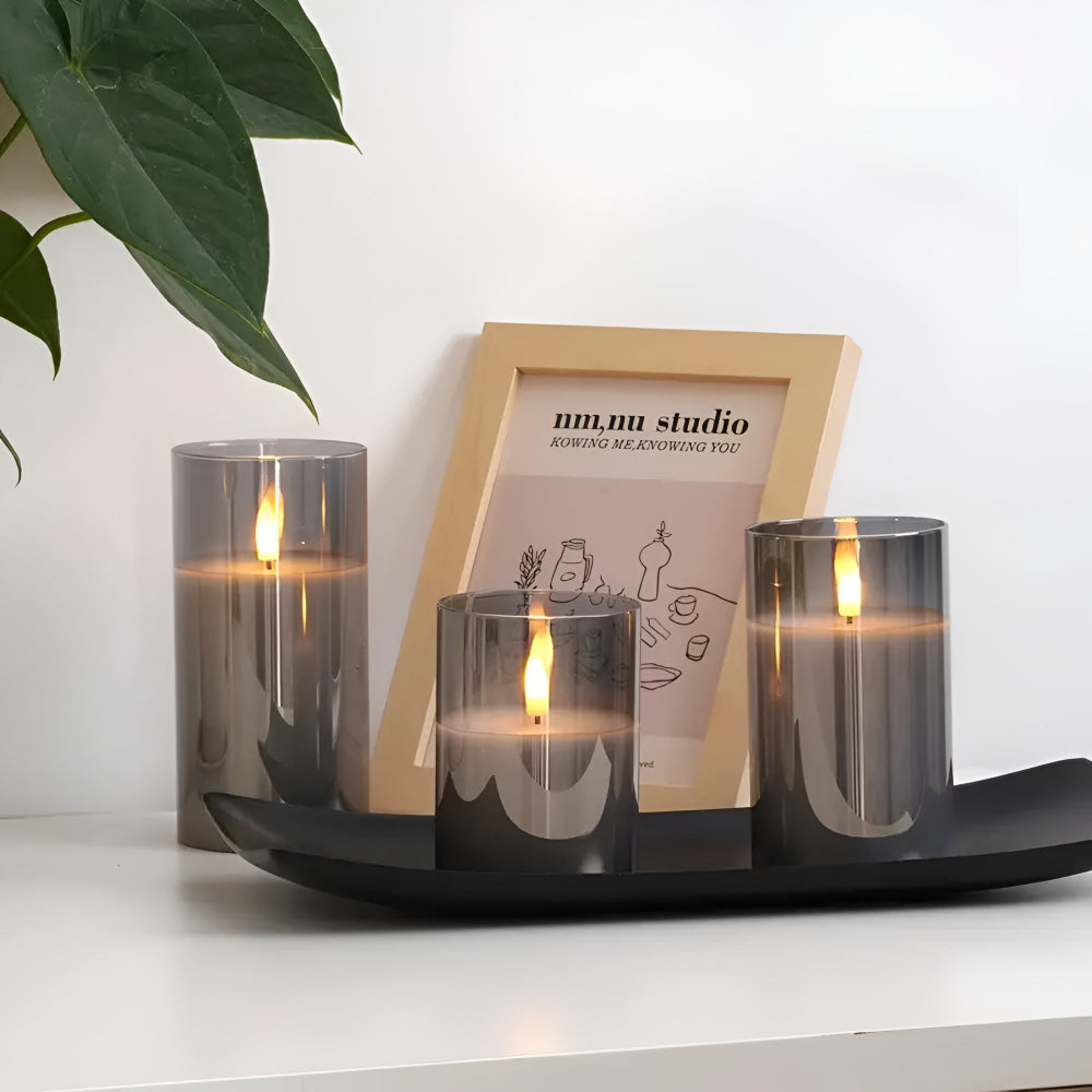 3D Flicker Flammeløs Lys Sett | Luvikno